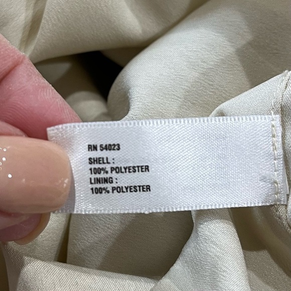 GAP Maxi Dress Size Medium Beige Strapless Satin Drawstring Party Cruise Summer - Picture 8 of 9